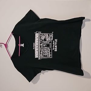 STARBUCKS dark green Pike Place Market Seattle graphic tee 2XL Hanes
